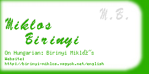 miklos birinyi business card